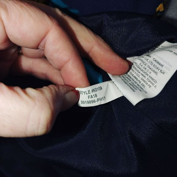 J Crew Womens 0 Navy Floral Wrap Dress‎ Long Sleeve VNeck Belted Romantic Spring - Picture 9 of 11